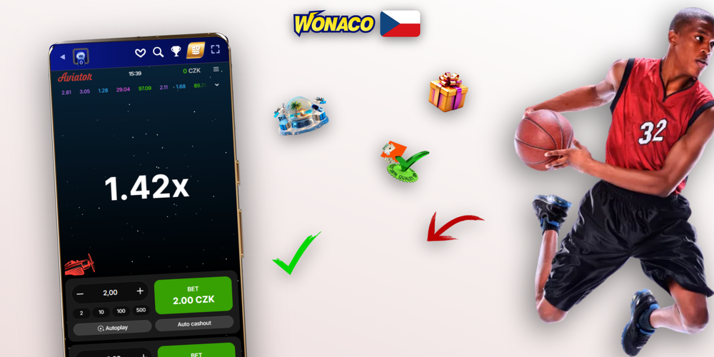 Ilustrace strategie Aviator Wonaco Casino – bankroll, limit sázky a správný okamžik cash-outu