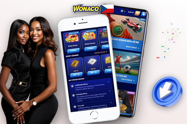 Pokladna Wonaco Casino s platebními metodami a polem pro zadání promo kódu při vkladu