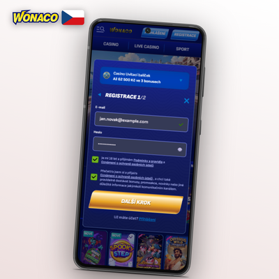 Registrace e-mailem ve Wonaco Casino – potvrzení odkazu pro aktivaci účtu