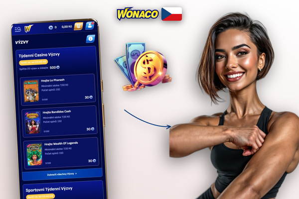 Uvítací balíček Wonaco Casino CZWONA100 – dorovnání vkladu, free spiny a VIP program